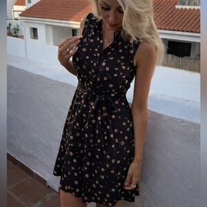 No Boundaries Black and Gold Daisy Midi Dress